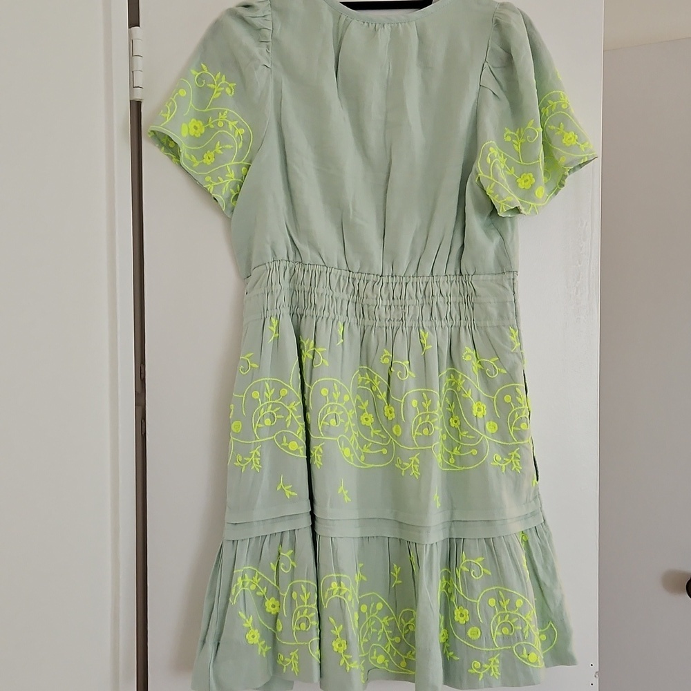 Anthropologie Linen Dress Women Medium oversized Somerset Embroidered NWOT - Picture 5 of 6